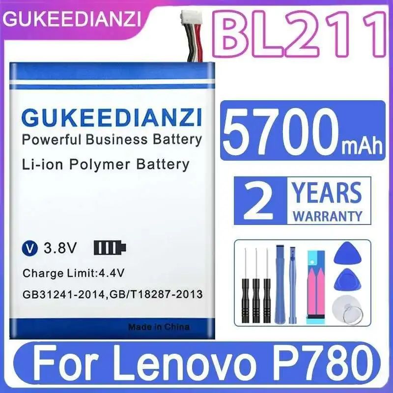 

High-Capacity For Lenovo P780 BL211 Mobile Phone Battery 5700Mah Durable
