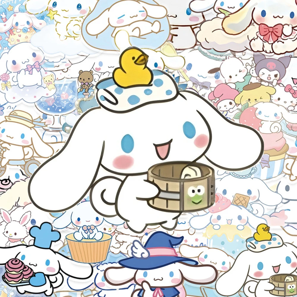 

10/30/50pcs Cute Sanrio Cinnamoroll Stickers for Laptop Phone Case Kawaii Anime Decoration Sticker Children Reward Decals Gift