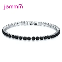 New Shinning Crystals Zircon Tennis Chain Bracelets Woman Fashion 925 Silver Wedding/Engagement Jewelry CZ Bangles 19cm