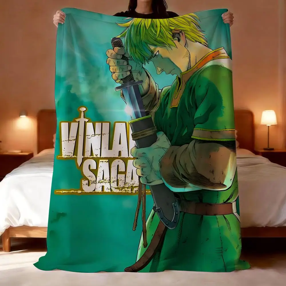 Cartoon VINLAND SAGA Throw Lightweight 240g Flannel Blanket Soft Skin-friendly for Summer Cooling