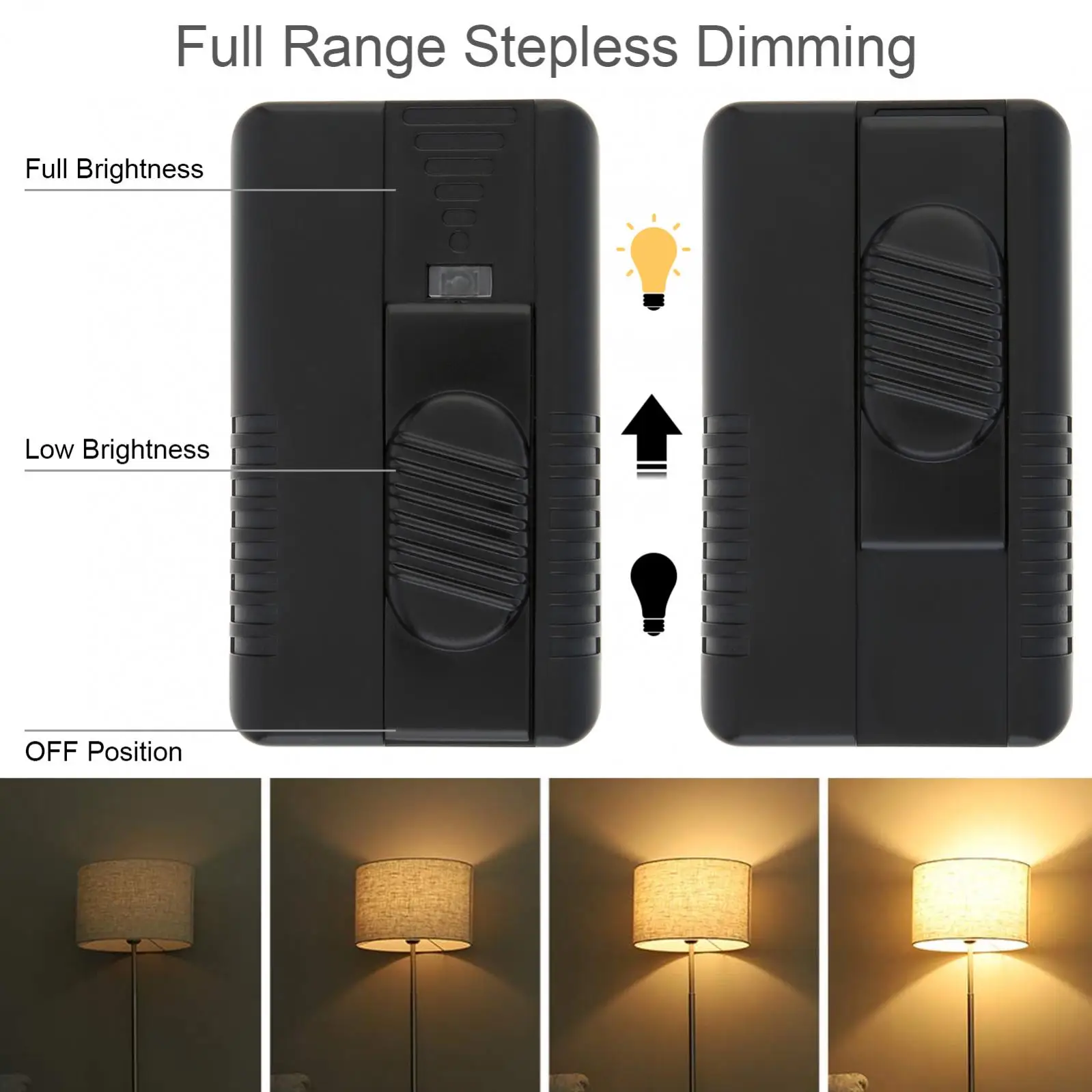 Imagem -03 - Interruptor Dimmer para Lâmpada de Assoalho Controle Deslizante em Linha Lâmpada Led Lâmpada Incandescente Gama Completa