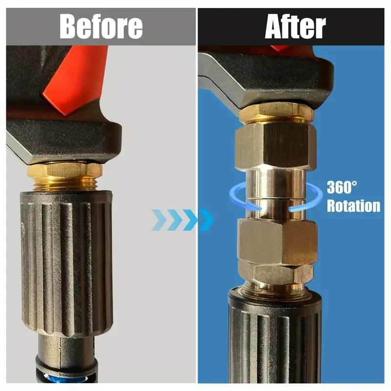 غسالة الضغط تركيب دوار M22-14mm 5000 PSI النحاس الاتصال السريع دوران 360 درجة لغسالات الطاقة #6