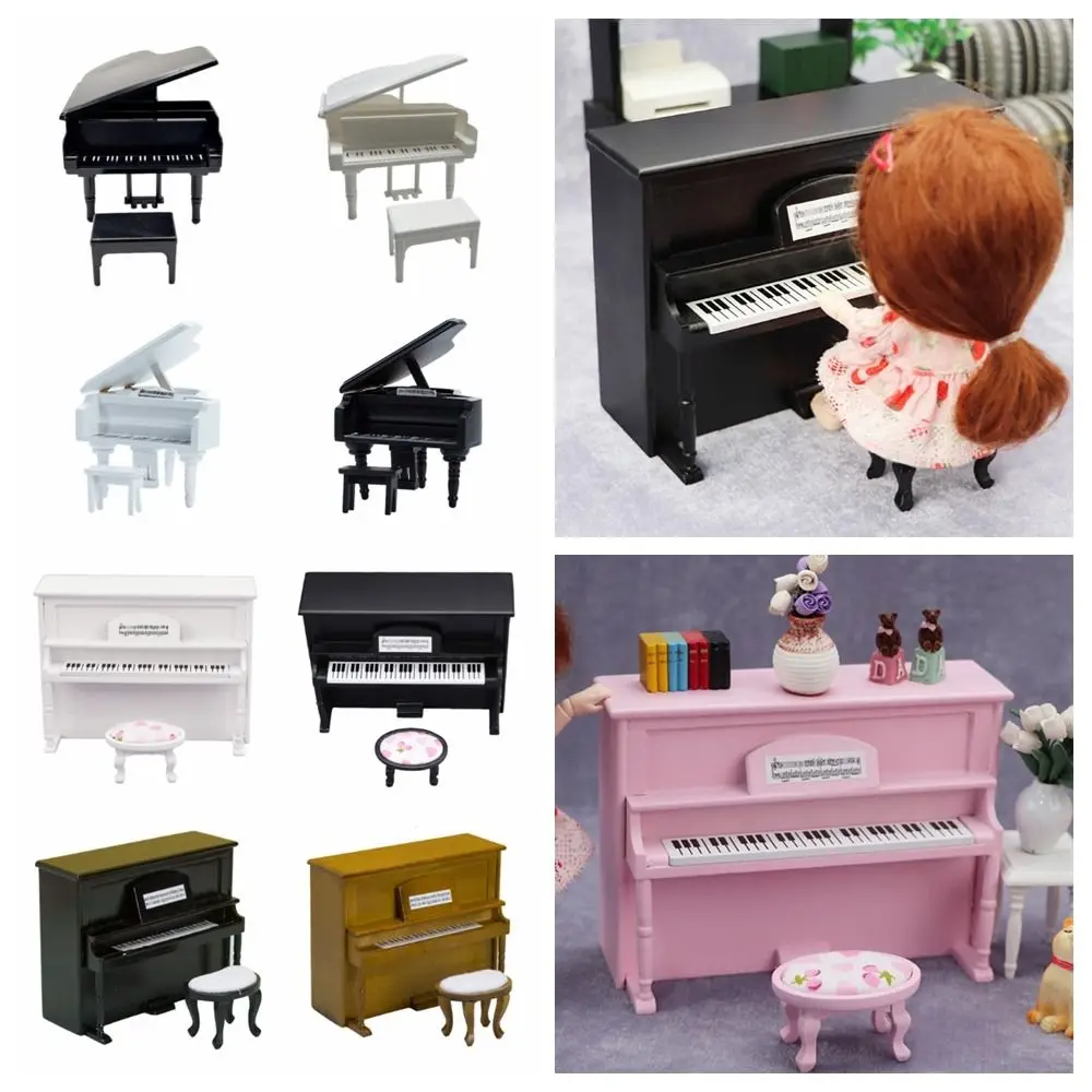 

Wood Doll Piano Craft Scene Model 1/12 Micro Instrument Multicolor Doll Accessories Dollhouse Musical Instruments