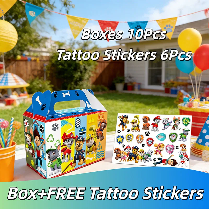 Paw Patrol Süßigkeitenbox-Kombination mit Cartoon-Charakteren Ryder und Tracker für Geburtstagspartys, Geschenke, Dekoration, Gastgeschenke, Verpackung, DIY-Zubehör