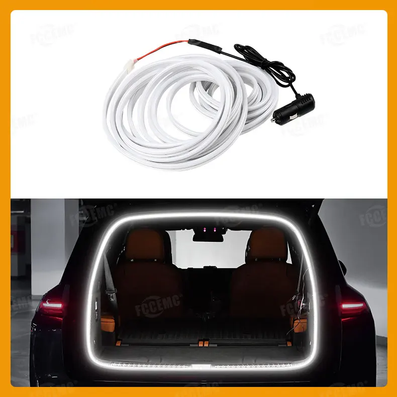 5m LED-Kofferraumbeleuchtungsstreifen mit Zigarettenanzünder-Magnetinduktion, modifiziertes Dekorationslicht für Tesla Model Y, neue Elektrofahrzeuge – Detail 1