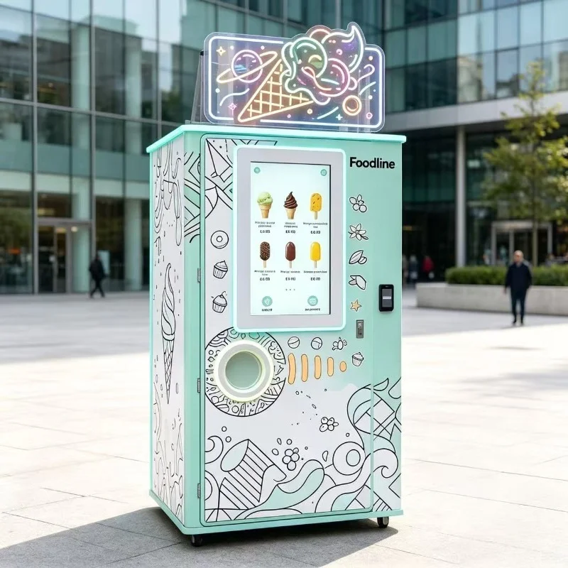 Freezer Ice Cream Vending Machine Commercial Self Serve Hard Soft Ice Cream Automatic Robot Vending Machine