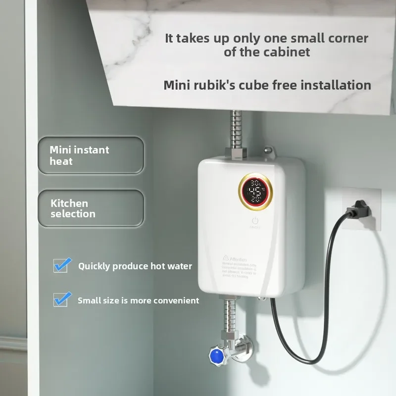 Instant Water Heater Small Mini Kitchen Bathroom Hand Washing Quick Heating Mini Body Small and Lightweight
