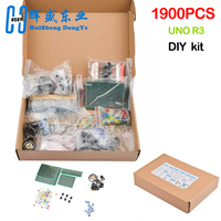 1900pcs Mega Electronic Component Kit Assortment Capacitors Resistors LED Transistors Diodes 1n270 Germanium DC Jacks Opamp PCB