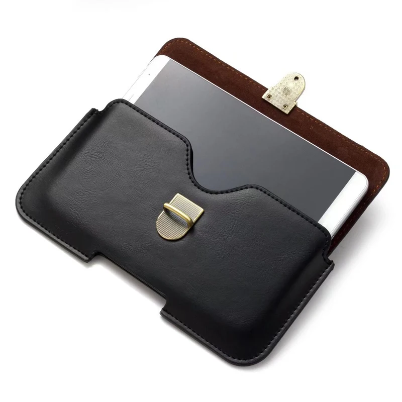 Men Belt Clip Holster PU Leather Mobile Phone Cases Pouch For Samsung iPhone Xiaomi Smartphone Magnet Holster Phone Cover