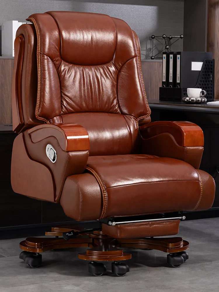 

Leather boss chair office chair high-end office business class chair seat massage office seat reclining