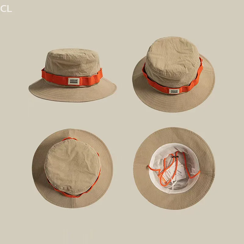 コントラストヴィンテージフィッシャーマンハット男性と女性用夏のアウトドアキャンプ登山帽子大きなつばの日よけ帽子