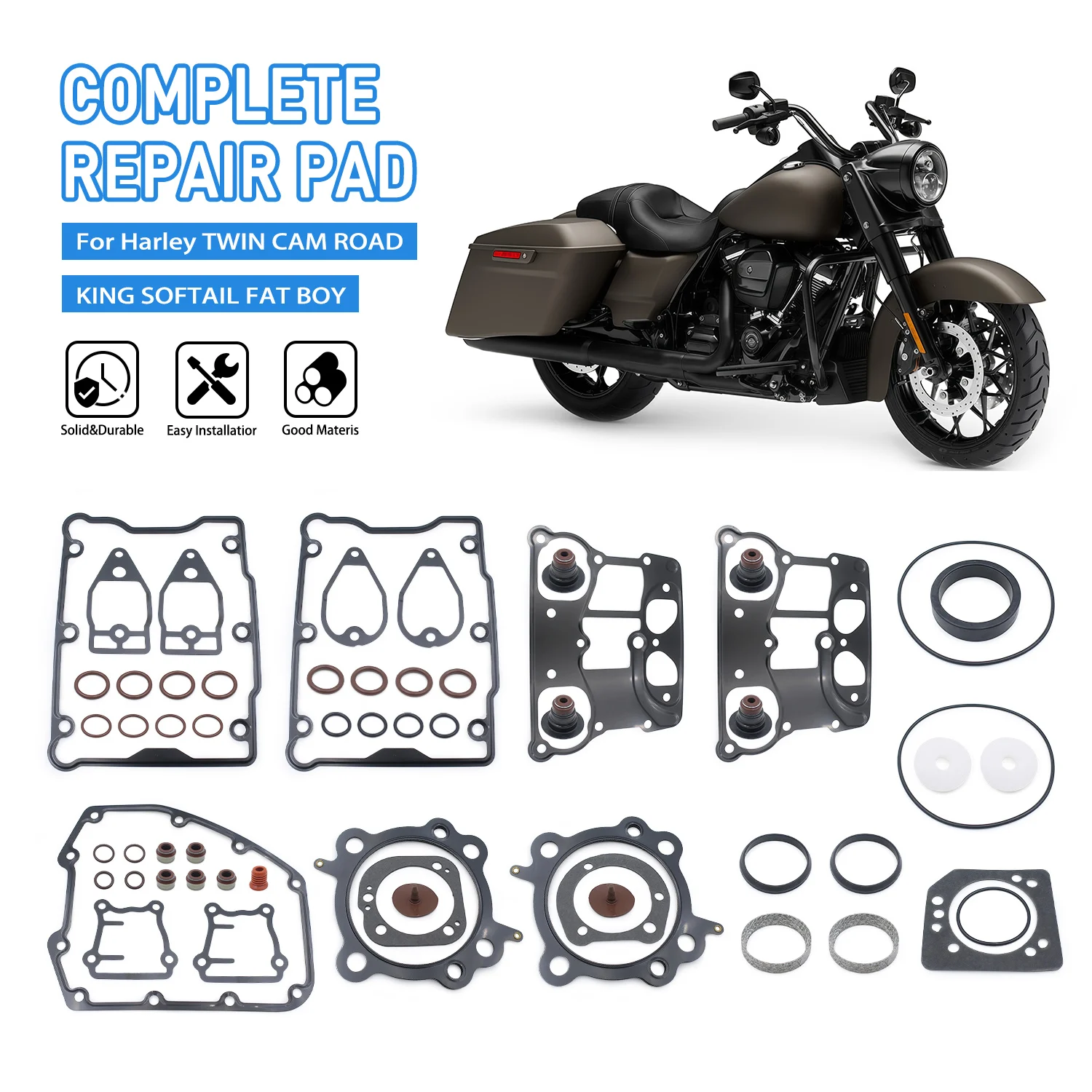

Motorcycle Primary Clutch Cover Gasket Kits Exhaust Ring Seal Set For Harley TWIN CAM ROAD KING 1999-2006 SOFTAIL FAT BOY