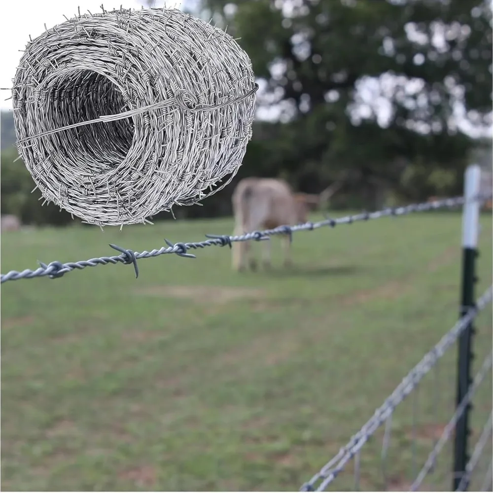 سلك شائك متين لسياج الماشية، أمان للحديقة عالي القوة، مناسب لحاويات الحيوانات، وحماية الفناء، والزواج #1