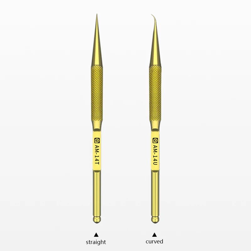 AMAOE Titanium Alloy Gold Tweezers Non-slip Handle High Hardness Oxidation Resistance Antimagnetic Fingerprint Forceps