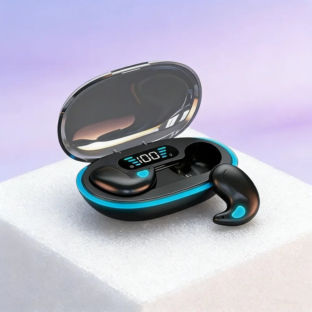 Auriculares Inalámbricos Bluetooth con Gancho para la Oreja, Auriculares Bluetooth con Reducción de Ruido, Auriculares Estéreo HiFi