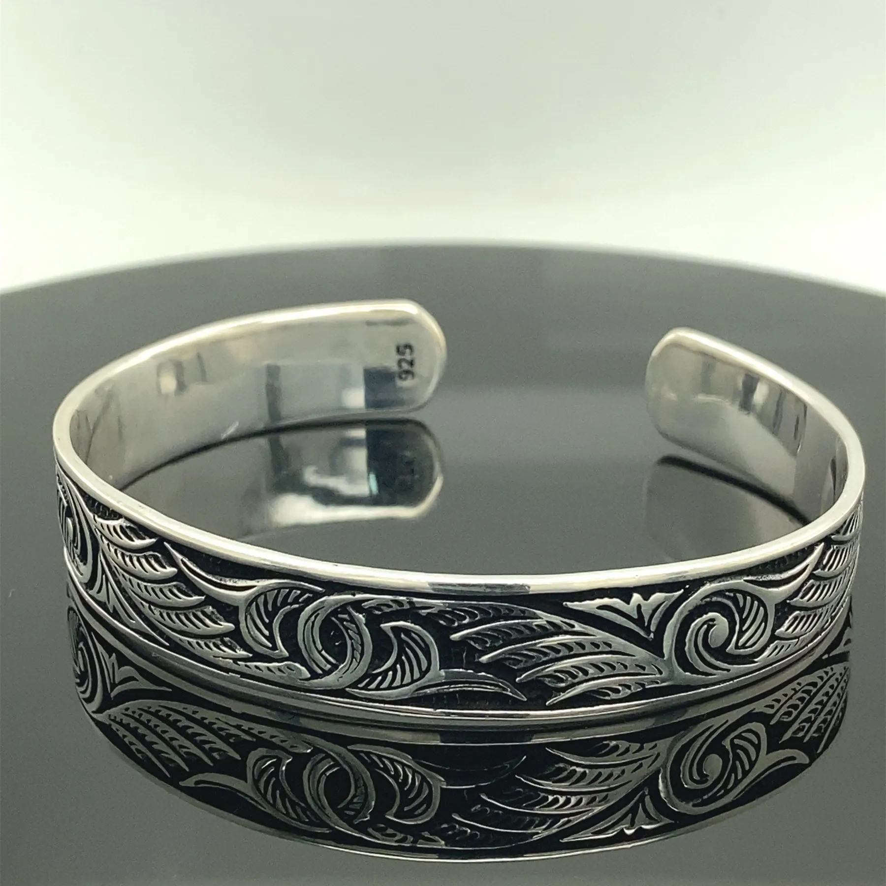 Men Silver Cuff Bracelet , Silver Embroidered Bracelet , Adjustable Bracelet , Mens Silver Handmade Bangle , 925k Sterling Silve