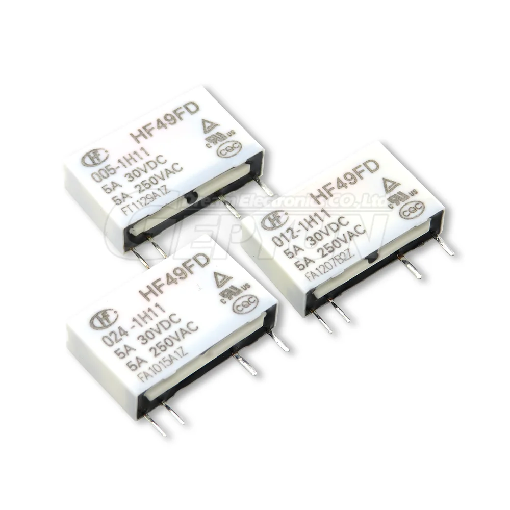 5pcs HF49FD HF49FD-005-1H11 HF49FD-012-1H11 HF49FD-024-1H11 Relay HF49FD-005 012 024 1H11 4Pin 5A Relays DC 5V 12V 24V