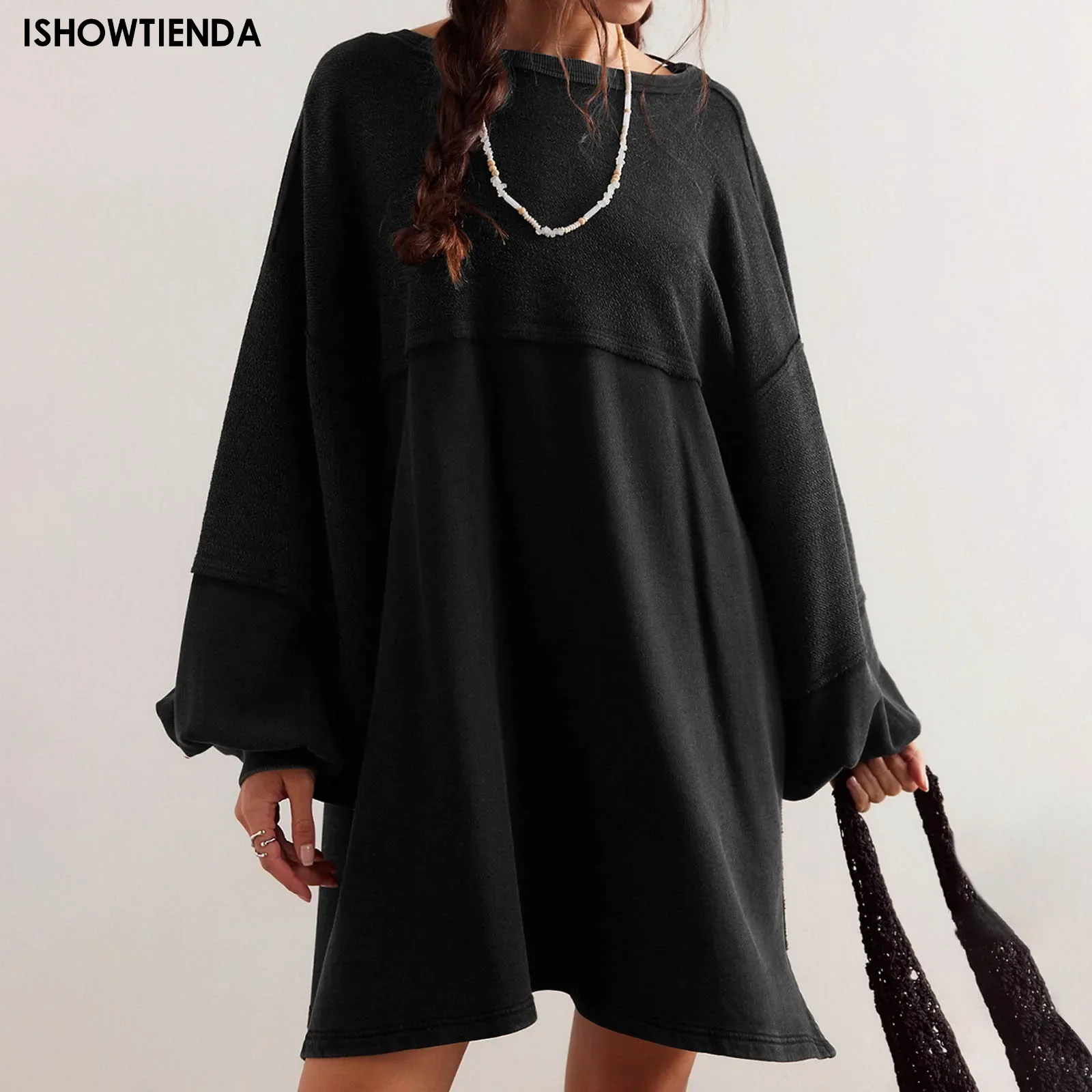 

2024 New Style Dress Women's Simple Elegant Commuting Casual Straight-leg Lapel Pullover Cropped Sleeve Dress Autumn High Waiste