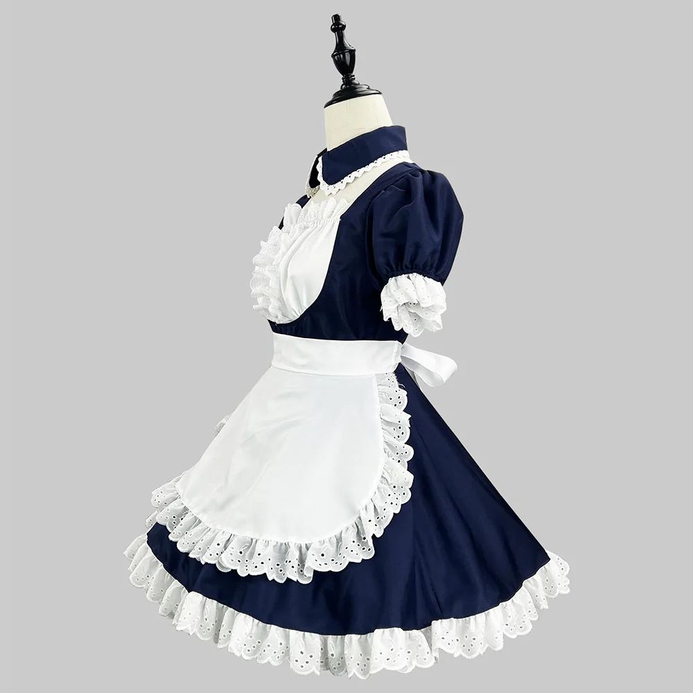 Cute Lolita Akihabara Maid Dress Costumes Cosplay AKIBA Maid Fringed Dress Suit for Waitress Maid Party Stage Costumes S -5XL