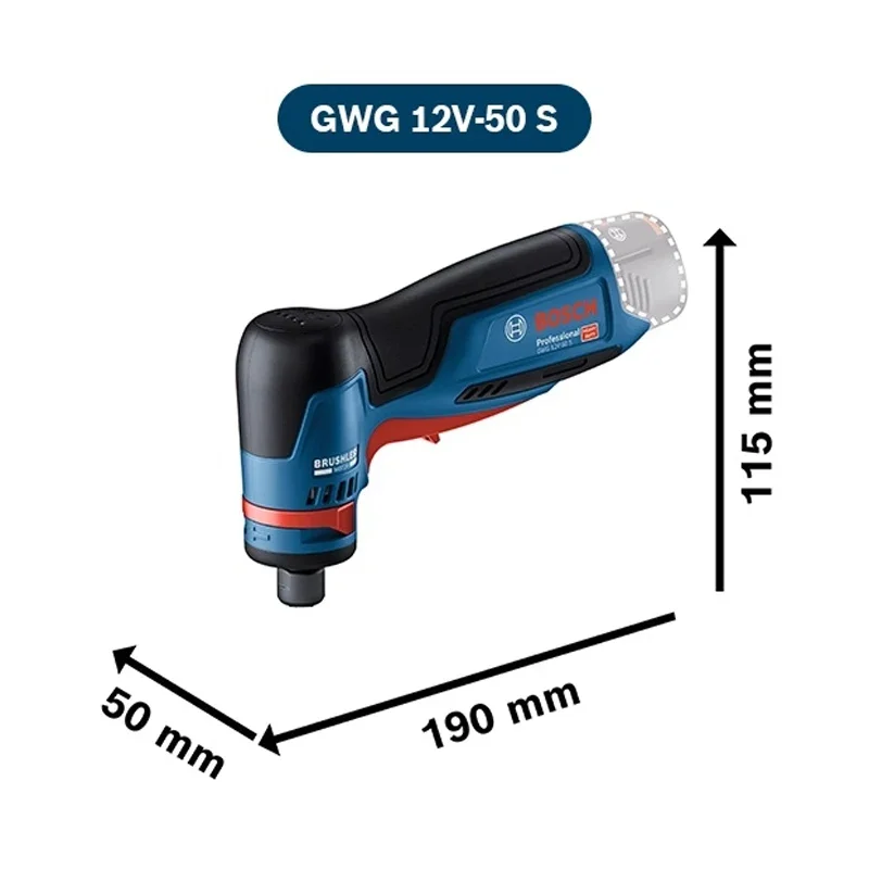 Bosch GWG 12V-50 S 12V Brushless Rotary Grinder 50mm Cordless Polisher Mini Right Angle Sander view 4