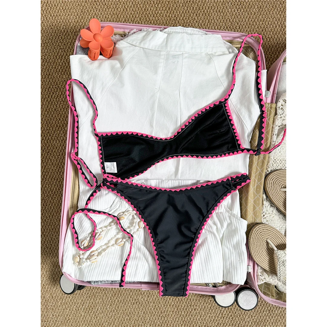 2026 Blumenmuster Bikini Damen Bademode Zweiteiliger Bikini-Set Brasilianischer Badeanzug Badebekleidung V8205 – Detail 16