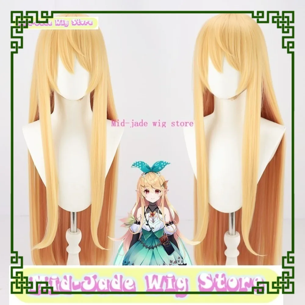 Parrucca cosplay Pomu RainPuff Filamento lungo Demone Capelli dorati Giochi anime di Halloween Giochi di ruolo Costumi e oggetti di scena
