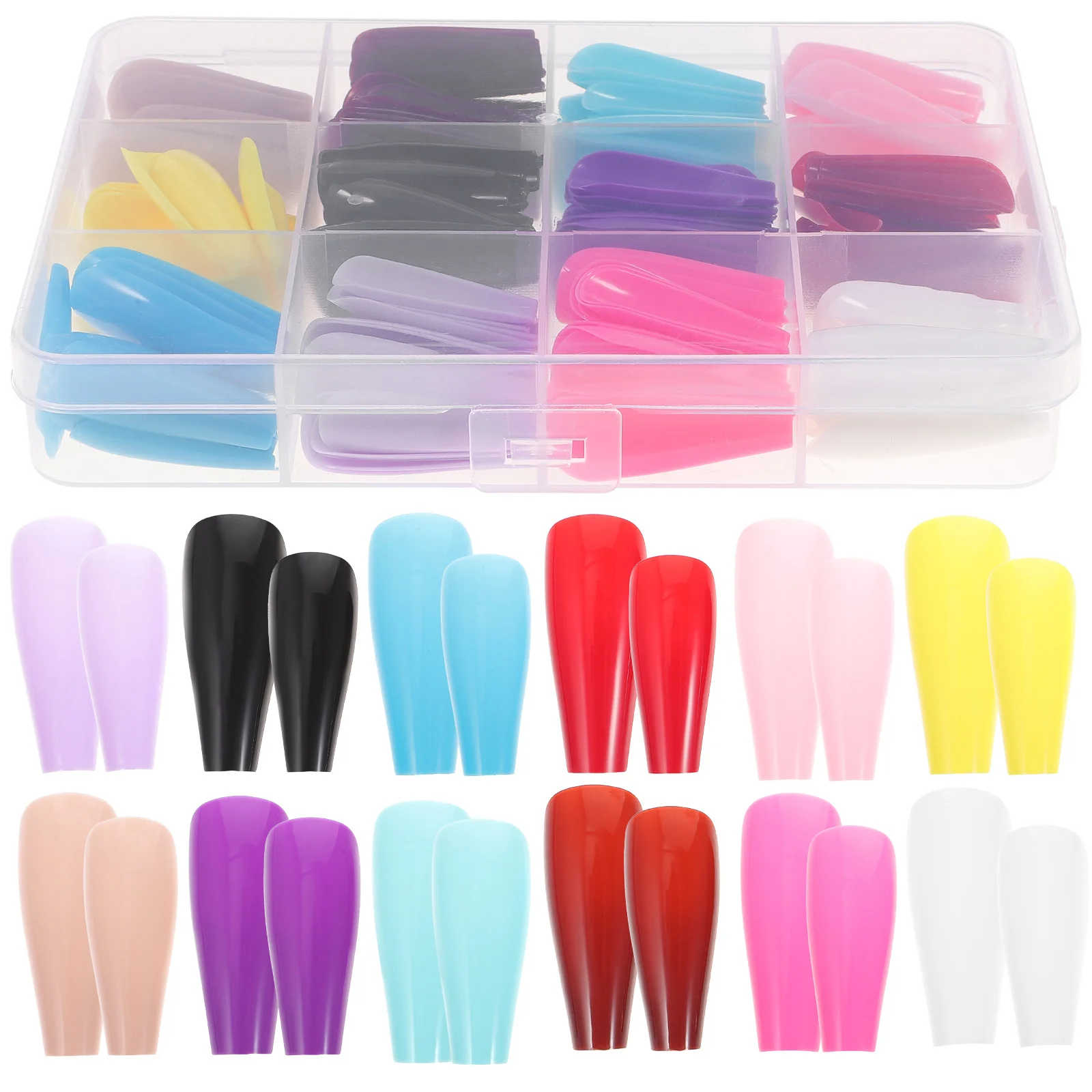 الصلبة اللون مسمار نصائح غطاء كامل الأظافر وهمية طويلة الأظافر كاذبة اضغط على DIY المنزل مانيكير الفن اكسسوارات نصائح الأظافر #2