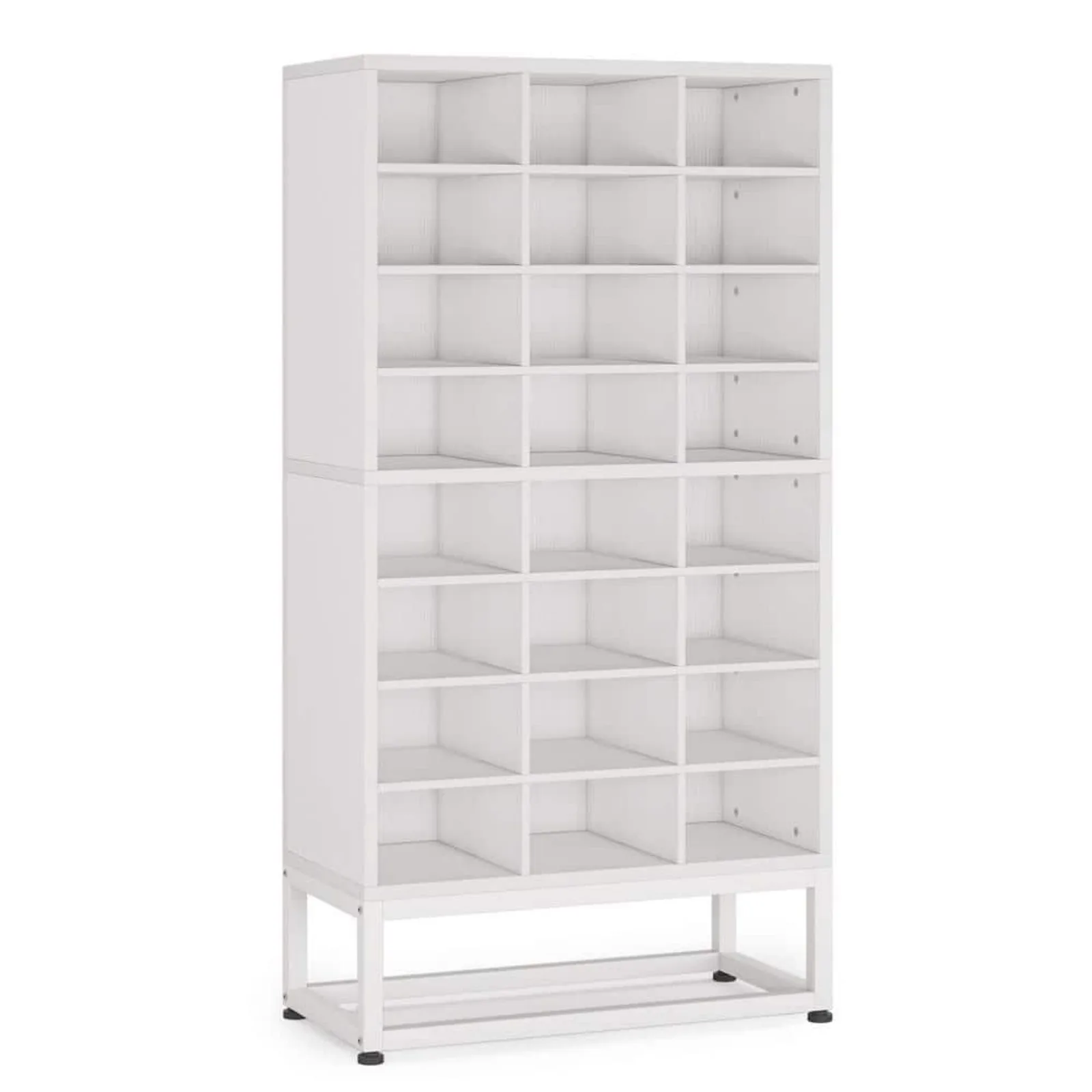 

US 55.11 in. White Wood 8 Shelves Cube Bookcase with Adjustable Shelves