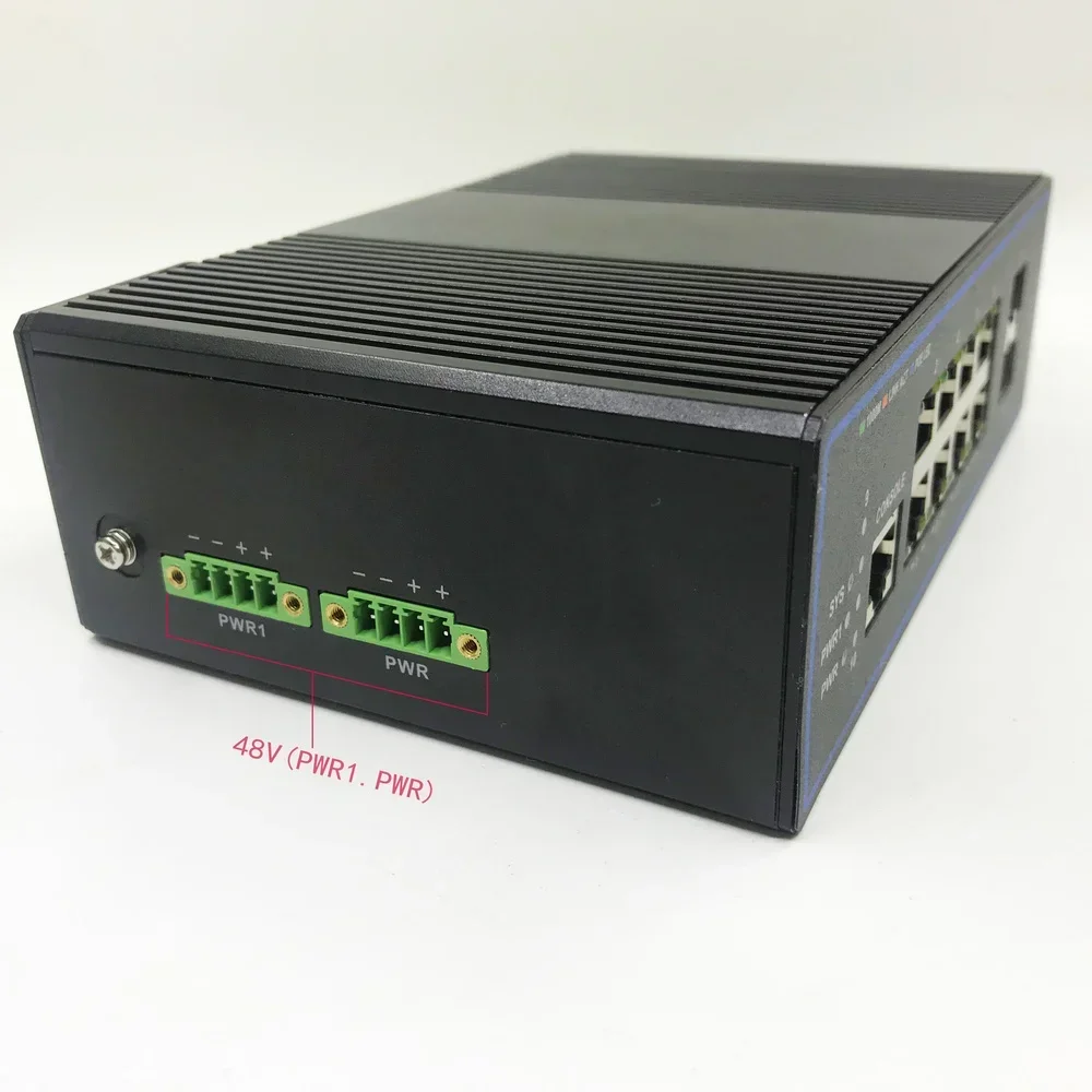 8 منافذ 1000 متر مفتاح POE صناعي 10/100/1000 متر 2SFP شبكة تبديل صناعية VLAN 192.168.0.1 مُدارة على الويب