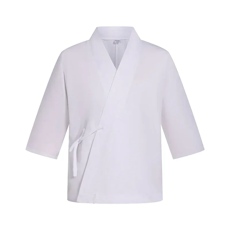 

Japanese Chef's Uniform Food Service Chef Jacket Men Cooking Shirt Work Tops Kitchen Costume Restaurant Work Clothes