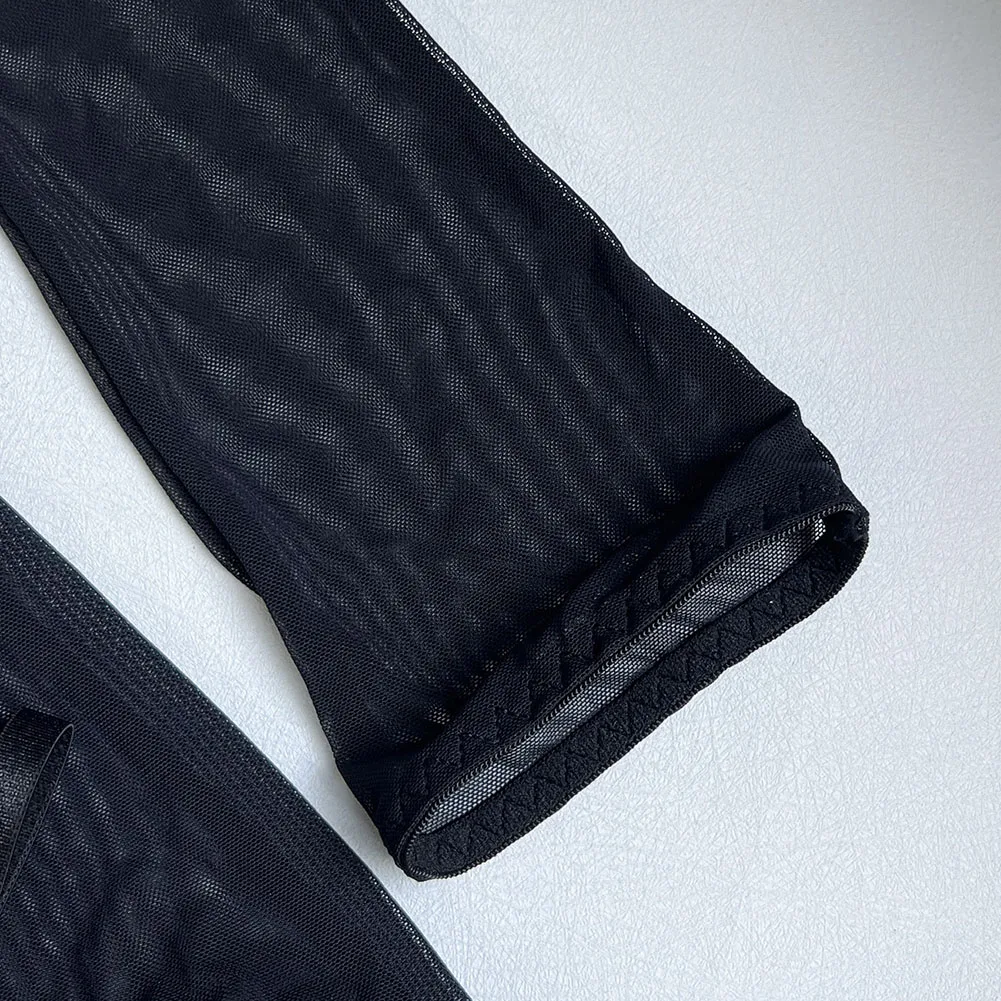 

Женское ультратонкое сетчатое полупрозрачное нижнее белье на бретельках, топы, стринги, веревки, перчатки, комплект нижнего белья, перспективная эротическая ночная рубашка