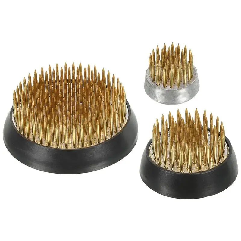 

0.9/1.4/2.4Inch Flower Frogs Ikebana Kenzan, 3 Pcs Flower Arranger Tool Brass Floral Frog Pin Holder, Easy To Use-TFBC