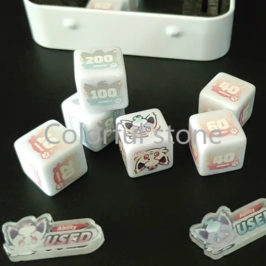 PTCG 포켓몬 애니메이션 캐릭터 매치 점수 계산 손상 카운터 손상 표시기 롤 플레잉 게임 Hisui Zorua Used Board Zorua Dice