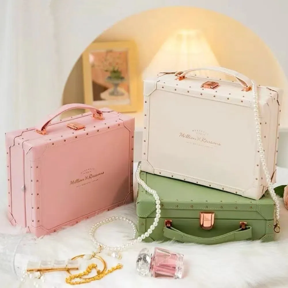 

Double Layer Jewelry Packing Box Multi-function Necklaces Bracelets Earring Storage Case Headdress Organizer PU Leather