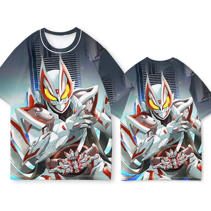 

Anime Kamen Rider 3D Printed Peripheral Fast Drying Breathable Comfortable Parent Child Short Sleeve T-shirt