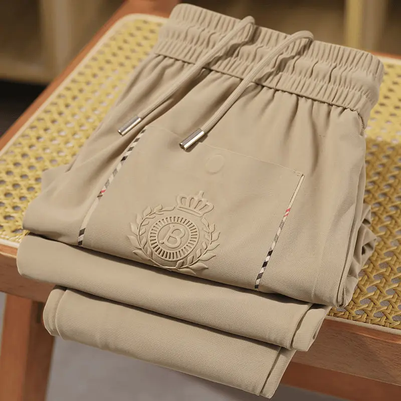 Men's Spring and Autumn Fashion Trends Elastic Speed Drying Sports Pants Casual Pants Men's Bathroom Pants