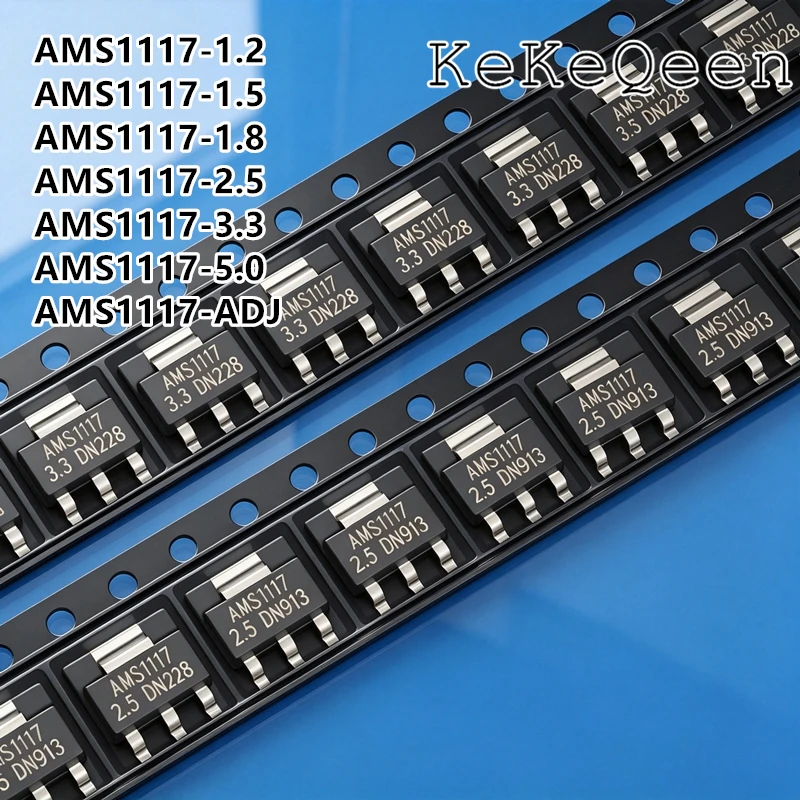 AMS1117-5.0V/3.3V/2.5V/1.8V/1.5V/1.2V AMS1117-ADJ SMD IC REG LINEAR SOT-223 LDO Low Dropout Linear Regulator