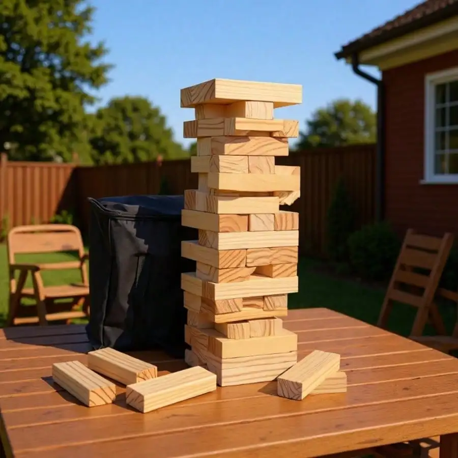 Jeu de Tour Classique - 54 Blocs en Bois à Empiler pour Enfants et Famille, Jeu de Société Éducatif et de Raisonnement, Jeu d'Équilibre et de Tirage