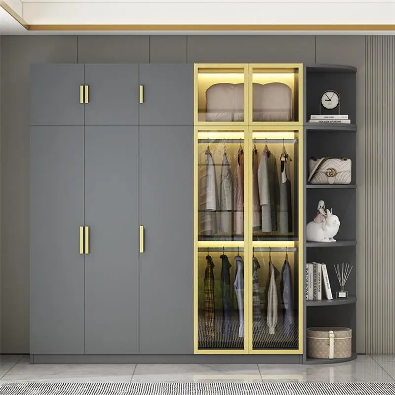 Solid Wood Wardrobe Modern Luxurious White Bedroom Organizer Wardrobe Clothes Storage Ropero Armable De Ropa Room Furniture