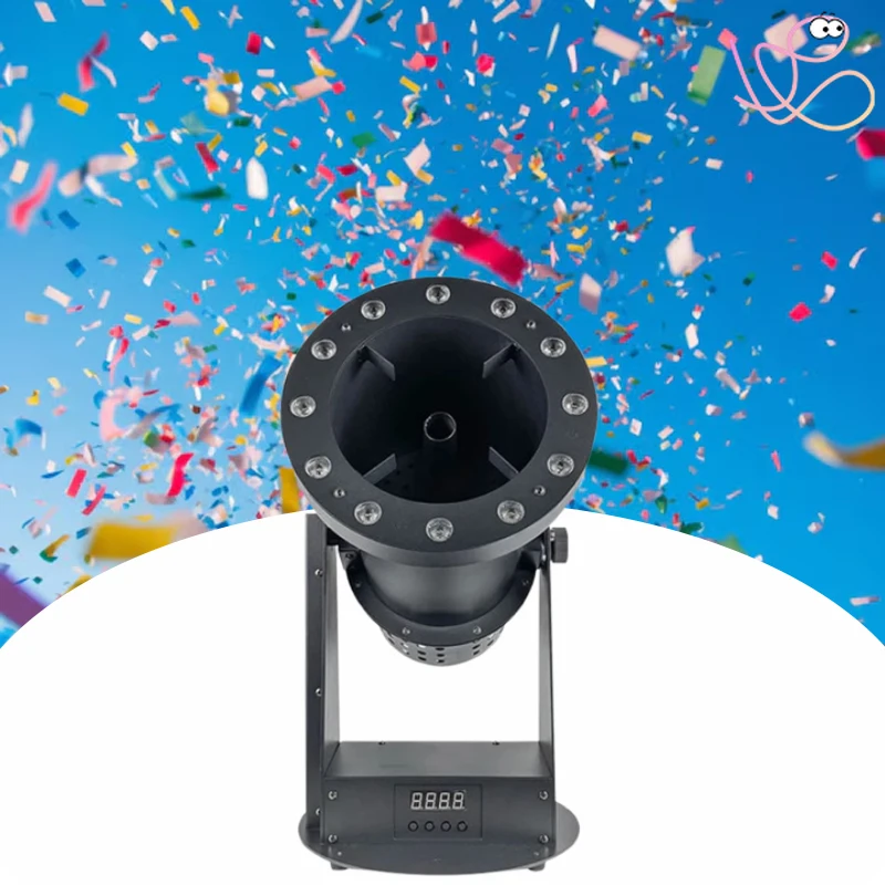 1500W LED Confetti Machine Full Color RGB 3in1 DMX Stage Special Effects Confetti Cannon DJ Disco Wedding Party Confetti Sprayer