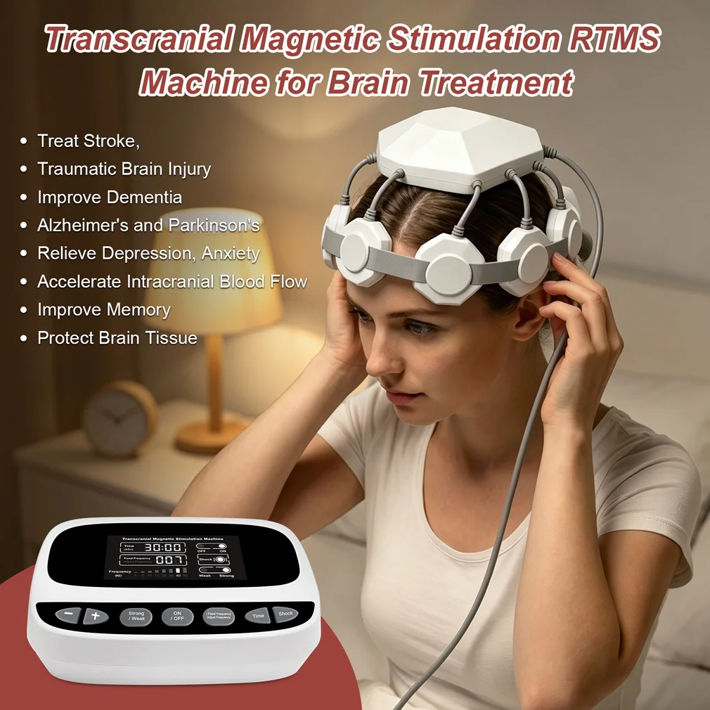 Appareil de stimulation magnétique transcrânienne RTMS pour la dépression, l'anxiété, l'insomnie, le TDAH, la migraine, la schizophrénie, l'autisme, la maladie d'Alzheimer, la maladie de Parkinson, la réadaptation neurologique du cerveau