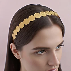 Arabic Coin Head Piece for Wedding Gold Plated Hair Clip Ethnic Diademas Para El Pelo Mujer Middle East  Fashion Metal Hairwear
