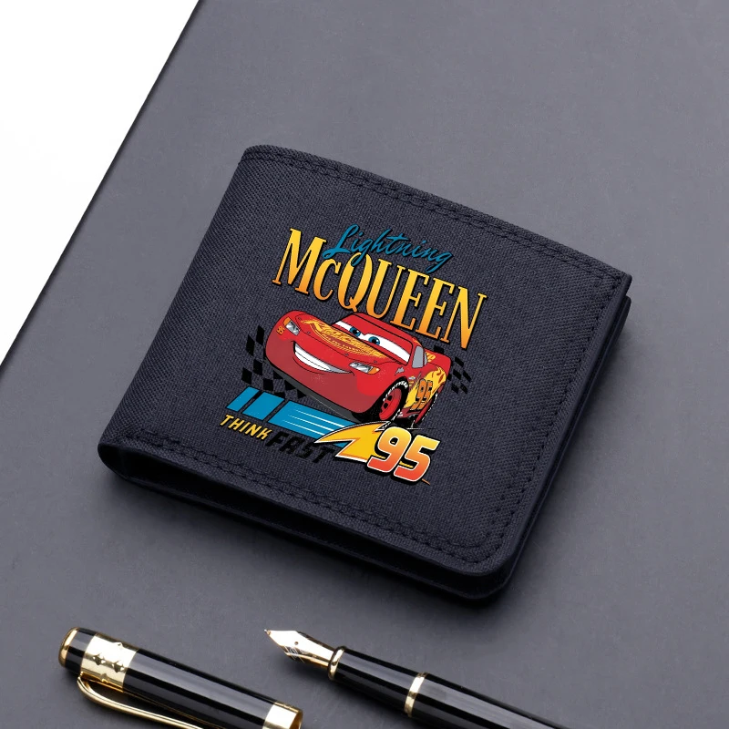 Lightning McQueen Foldable Coin Purse Car Disney Movie Cartoon Print Wallet Men Daily in Pocket Money Bank Card Storage Mini Bag