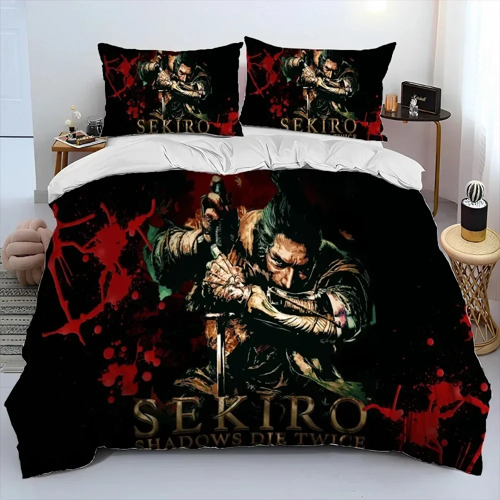 

3D SekiroShadows Die Twice Game Comforter Bedding set Printed Duvet Cover Pillowcase Single Double Queen Super King Size Sets