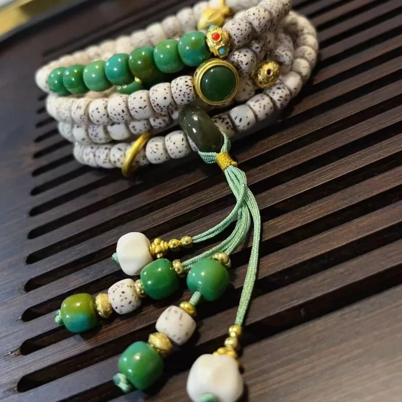 

Authentic Hainan Moon Bodhi Multi-Circle Bracelet Turquoise Bone Accessories