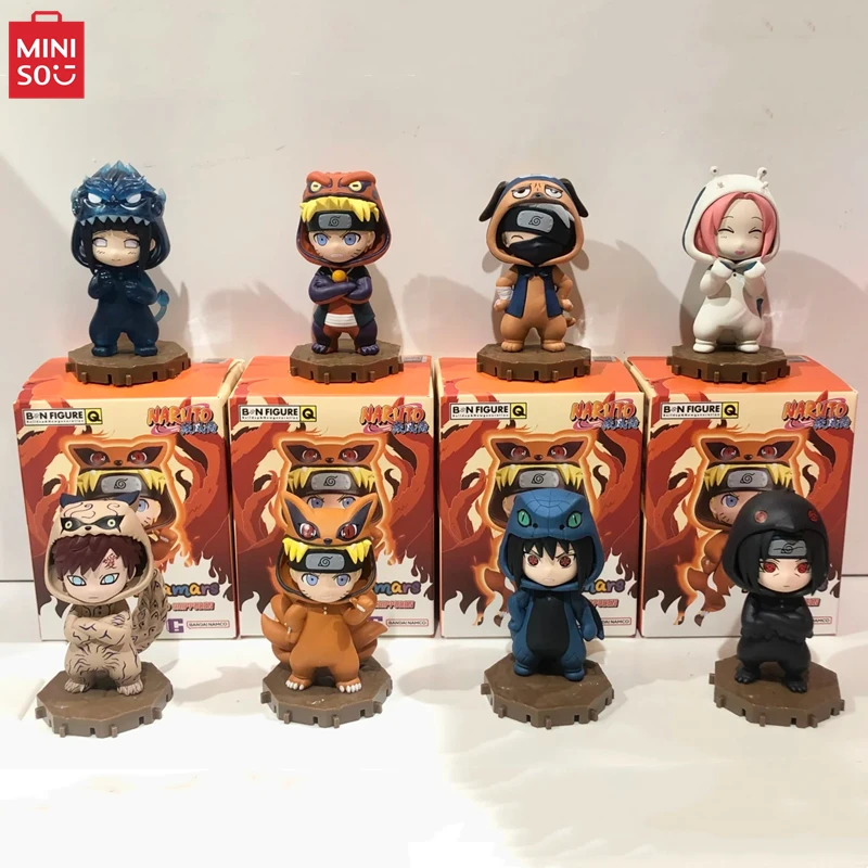 MINISO Blind Box NARUTO Shippuden BNFIGURE Q Pajamars Series Model TOP TOY Uchiha Sasuke Ornament Children's Toy Figures Gift