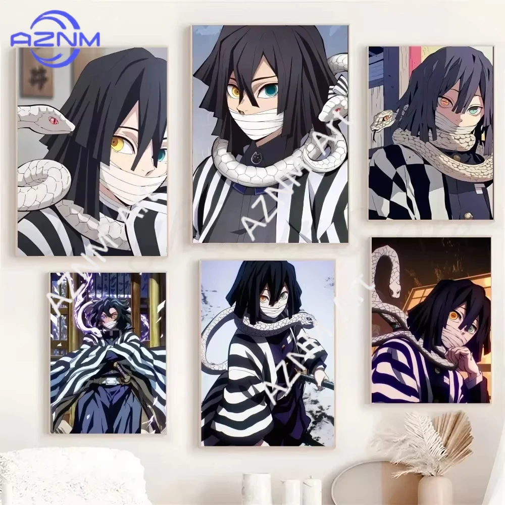 1 Stück Iguro Obanai Anime Demon Slayer Poster Kunstdruck Bar Wohnzimmer Möbel Dekor