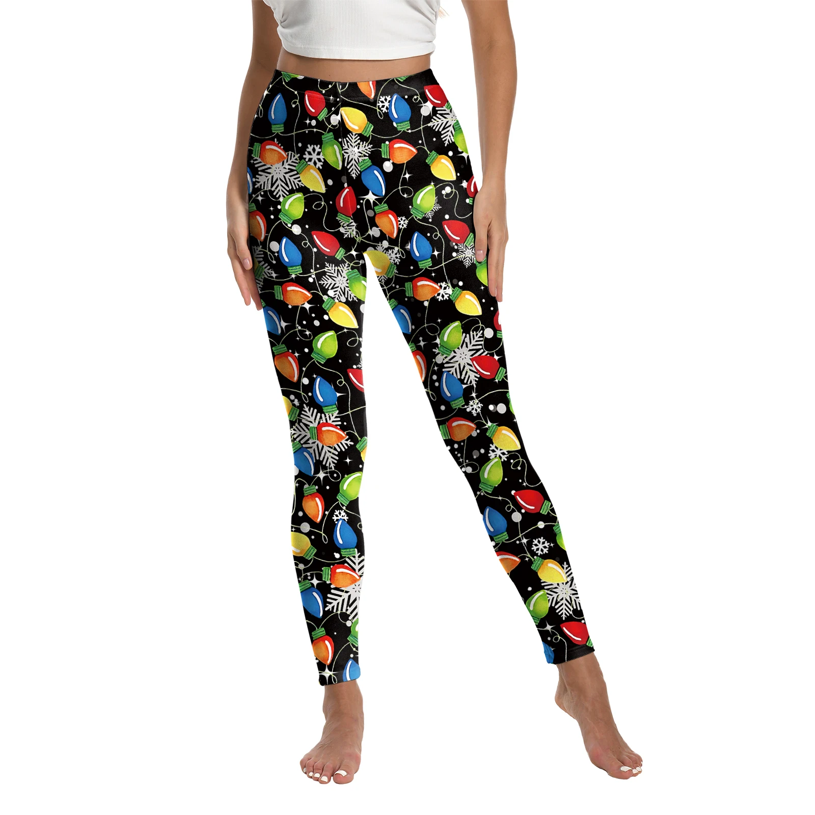 Legging deportivo con estampado navideño, pantalones elásticos, pantalones de yoga, ropa de mujer, Leggins ajustados con personalidad, nuevo otoño
