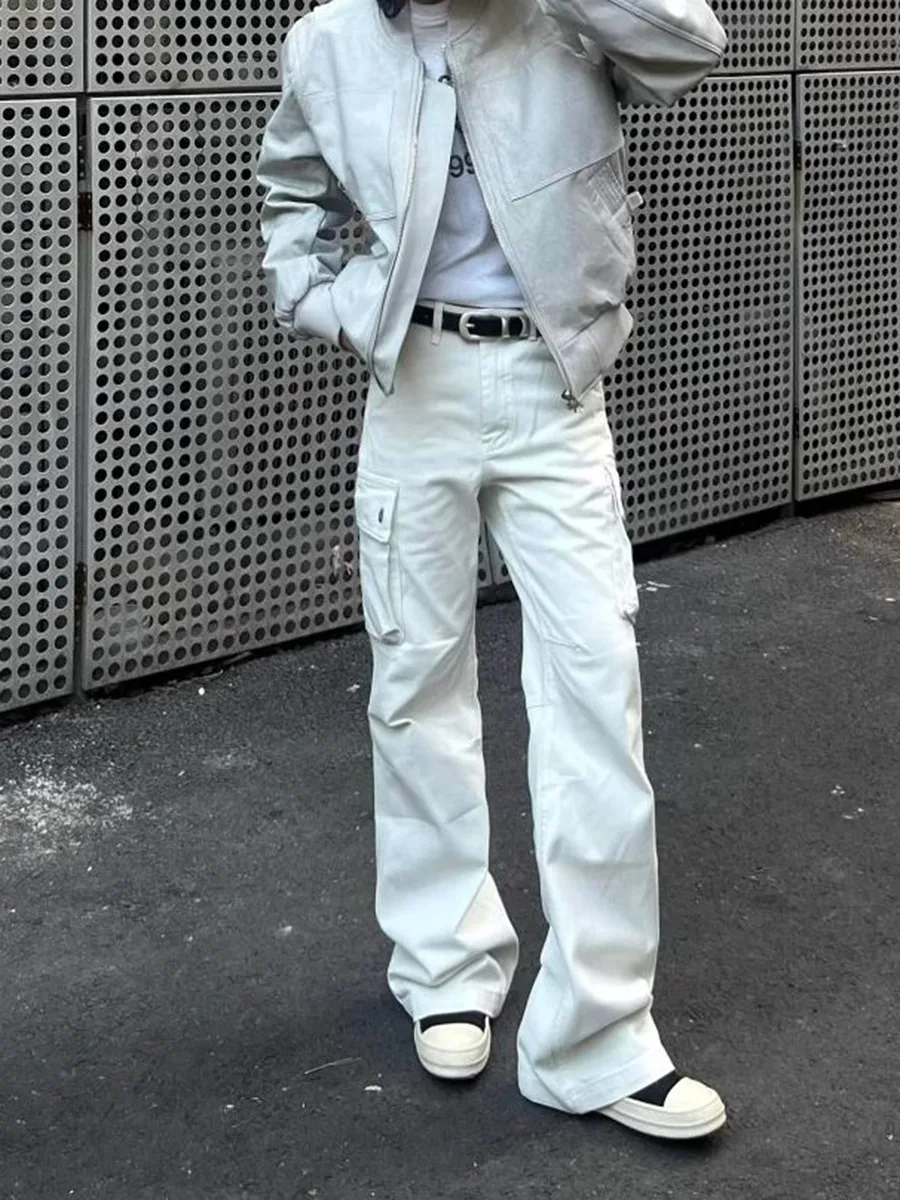 

Мужские джинсы в американском ретро-стиле, белые, прямые, повседневные, универсальные, для подростков