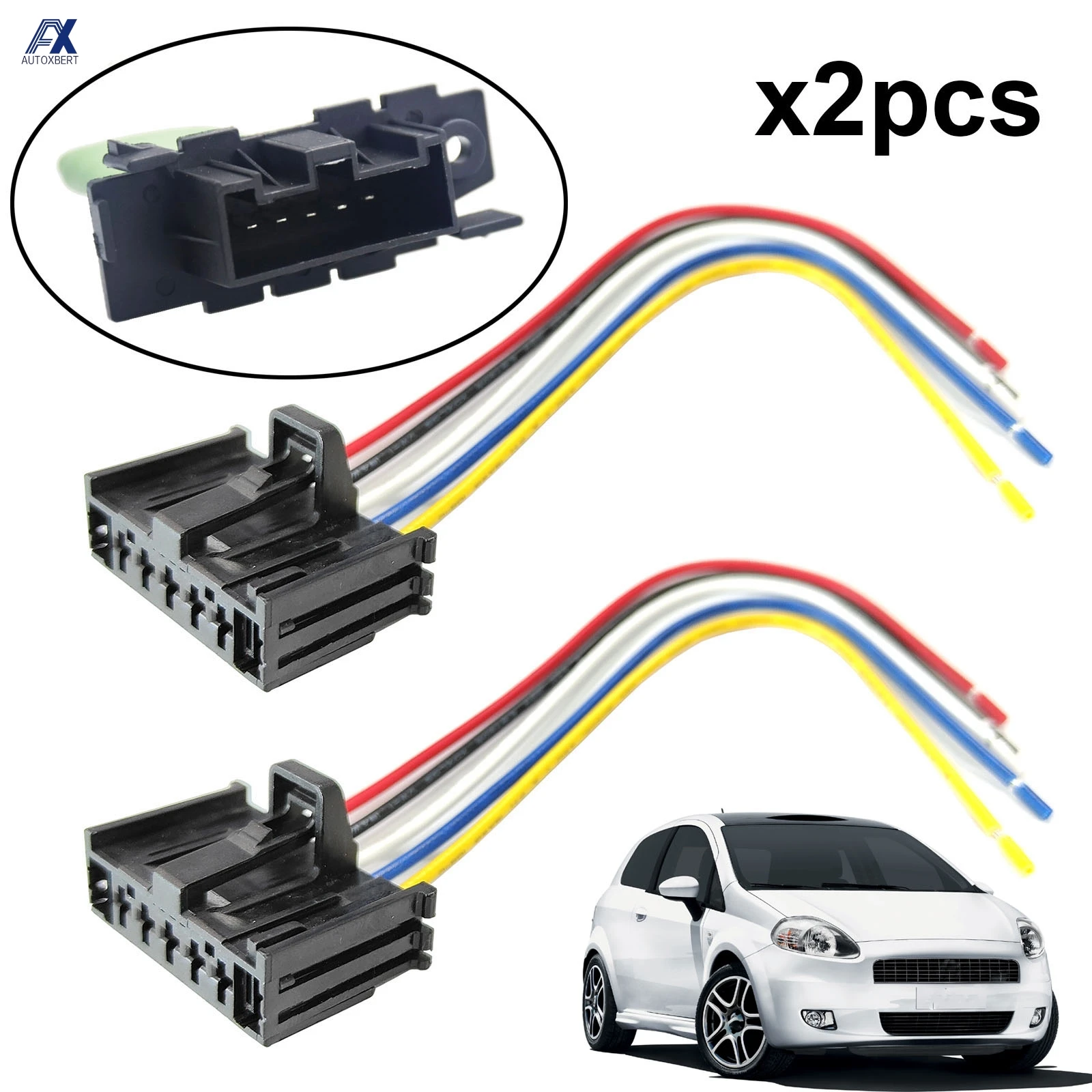 

2pcs For Fiat Grande Punto Evo Linea Doblo Heater Blower Motor Fan Resistor Wiring Loom Harness Connector Repair Plug 95508692